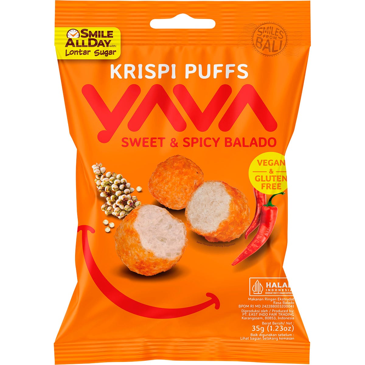 YAVA- Krispi Puffs Sweet & Spicy Balado-35g