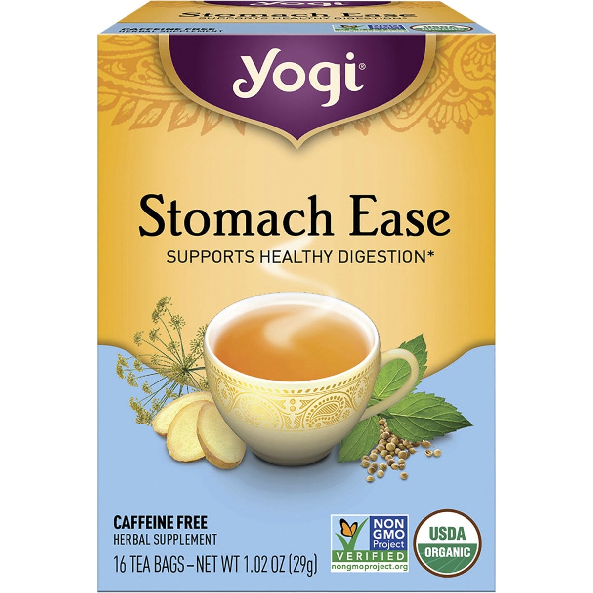 Yogi Tea- Herbal Tea Bags Stomach Ease-16pk