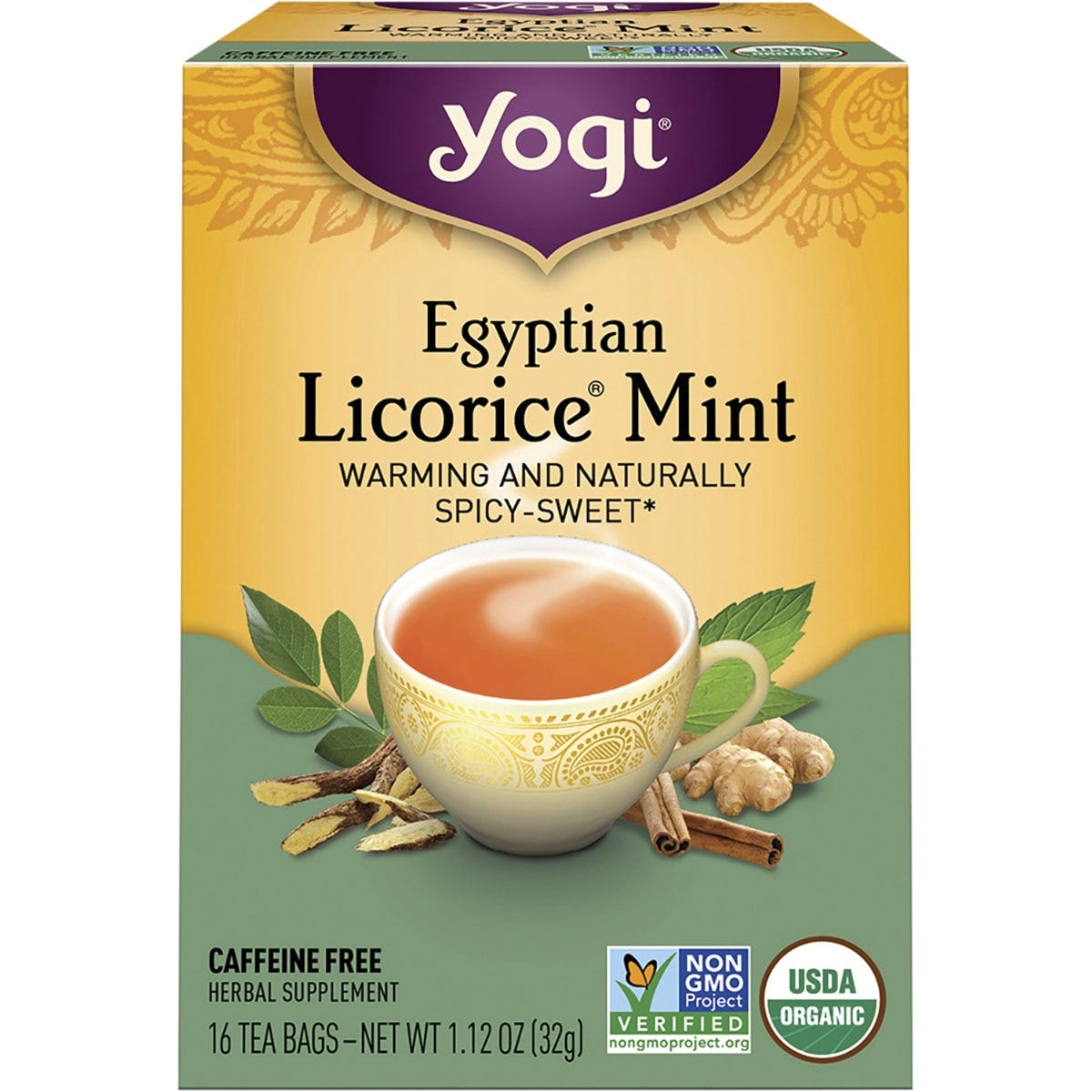 Yogi Tea- Herbal Tea Bags Egyptian Licorice Mint-16pk