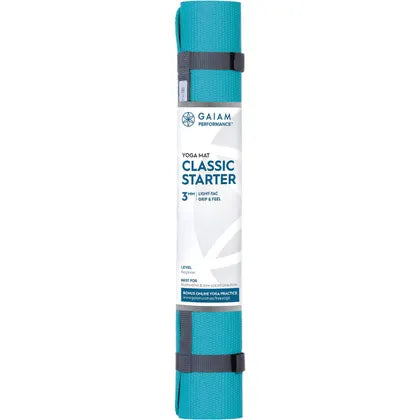 Gaiam- Yoga Mat Classic Starter 3mm Light Blue Flower 61cmx173cm