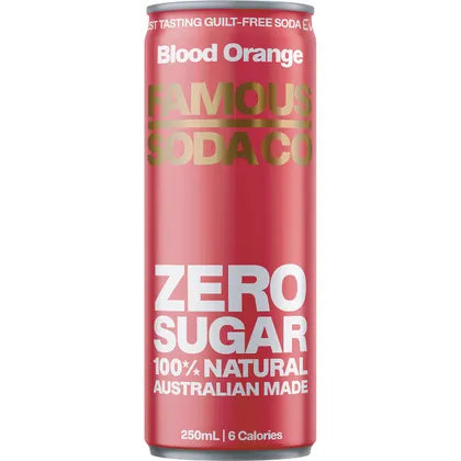 Famous- Zero Sugar Soda Blood Orange-4x250ml