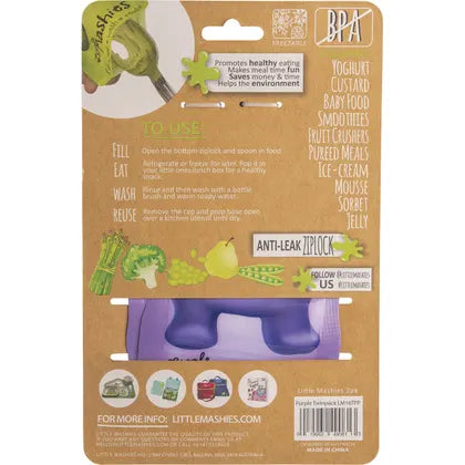 Little Mashies- Reusable Squeeze Pouch Purple-2x130ml