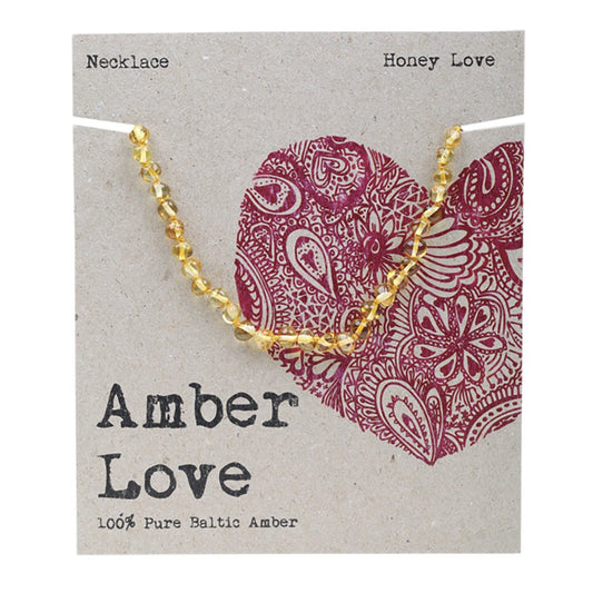 Amber Love- Children's Necklace 100% Baltic Amber Honey-33cm