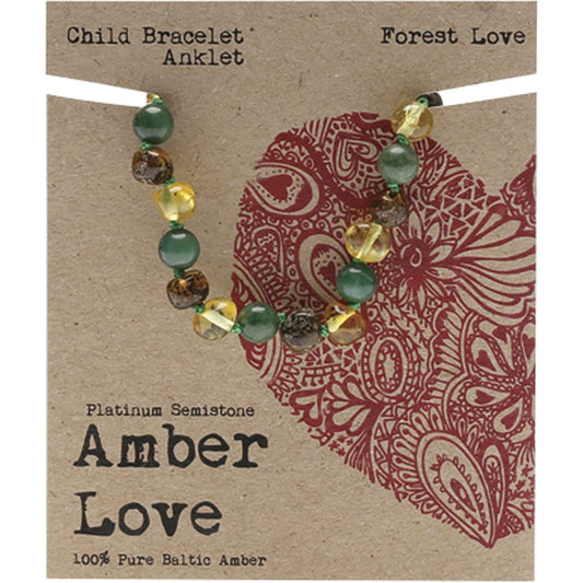 Amber Love- Children's Bracelet/Anklet 100% Baltic Amber Forest-14cm