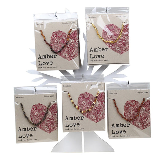 Amber Love- Tree Display Contains 3 each of AL50,51,52,53,54-15x33cm