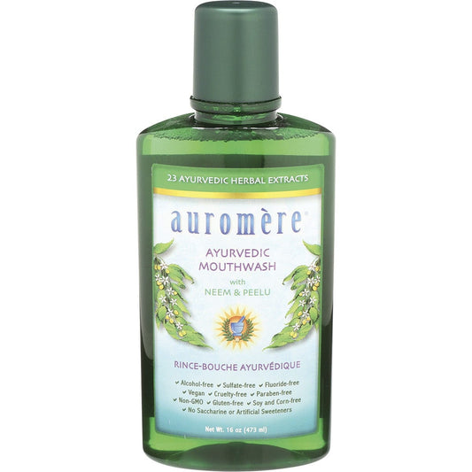 Auromere- Mouthwash Ayurvedic Neem & Peelu-6x473ml
