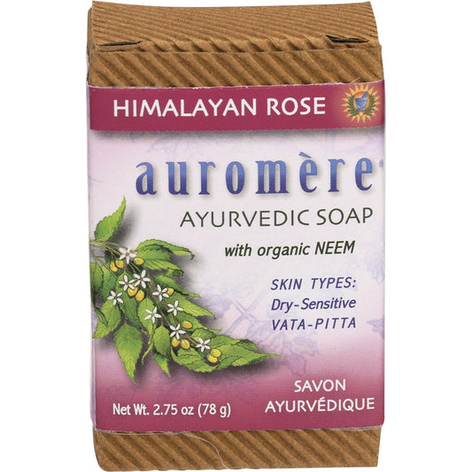 Auromere- Neem Soap Ayurvedic Himalayan Rose-12x78g
