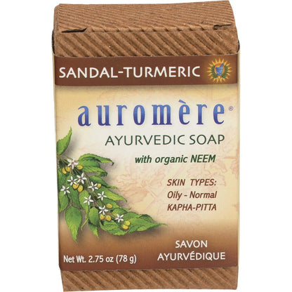 Auromere- Neem Soap Ayurvedic Sandal Turmeric-12x78g