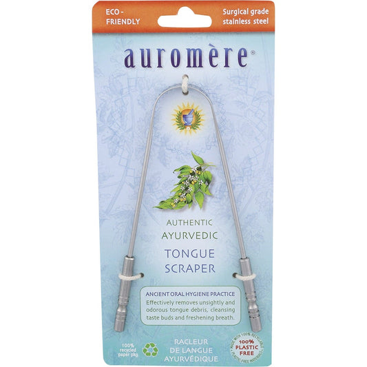 Auromere- Tongue Scraper Ayurvedic Surgical Grade Stainless Steel-x6