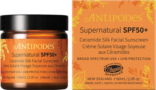 Antipodes- Supernatural SPF50+ Ceramide Silk Sunscreen-60ml