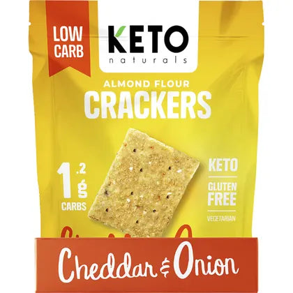 Keto Naturals- Almond Flour Crackers Cheddar & Onion-8x64g