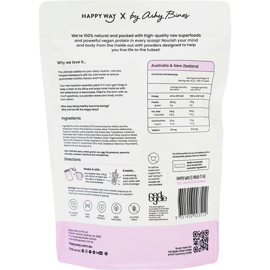 Happy Way- Ashy Bines Vegan Protein Water Grape Bubble Gum-420g