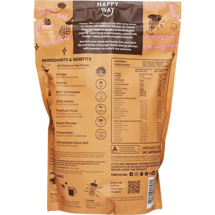 Happy Way- Ashy Bines Whey Protein Powder Choc Caramel-500g