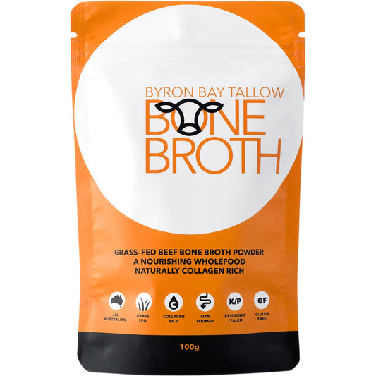 BYRON BAY TALLOW- Grass Fed Beef Bone Broth Powder-100g