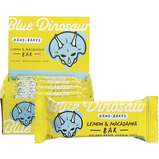 Blue Dinosaur- Lemon & Macadamia Hand-Baked Bar-12x45g