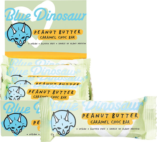 Blue Dinosaur- Peanut Butter & Caramel Choc Vegan Protein Bar-12x45g