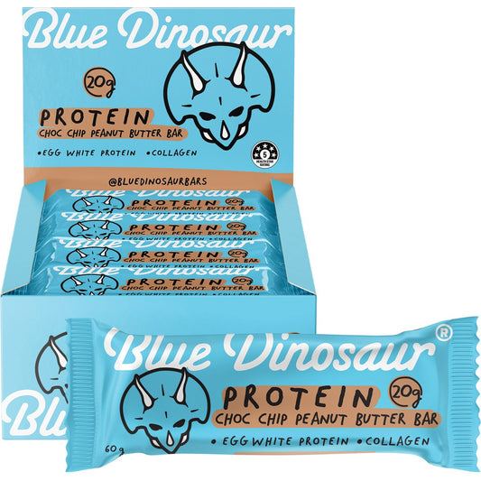 Blue Dinosaur- Choc Chip Peanut Butter Protein Bar-12x60g
