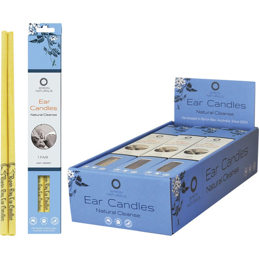 Byron Naturals- Ear Candles Organic Beeswax & Muslin Cotton-12x2pk