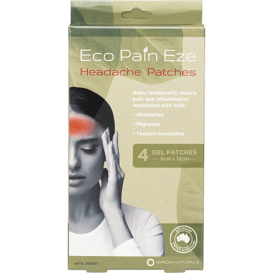 Byron Naturals- Eco Pain Headache Gel Patches-4pk