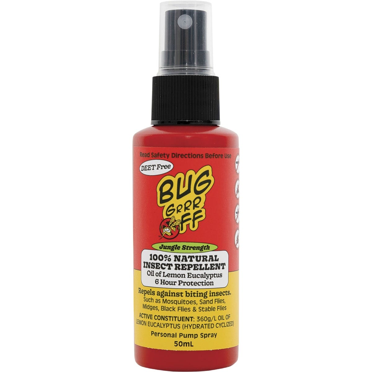 Bug-Grrr Off- 100% Natural Insect Repellent Jungle Strength Spray- 50ml
