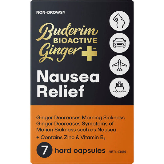 Buderim Ginger- BioActive+ Nausea Relief Capsules-20 Caps