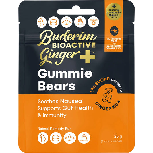 Buderim Ginger- BioActive+ Gummie Bears-150g