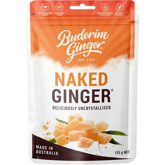 Buderim Ginger- Naked Ginger Deliciously Uncrystallised-175g