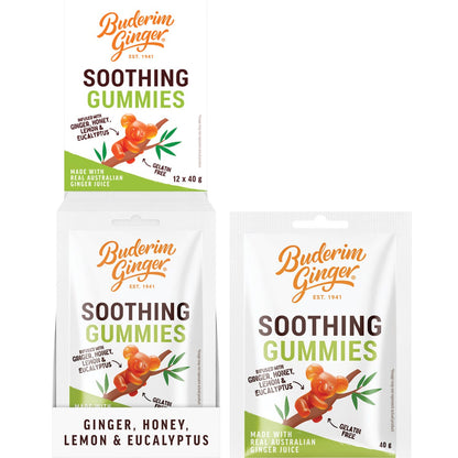 Buderim Ginger- Soothing Gummies-12x40g