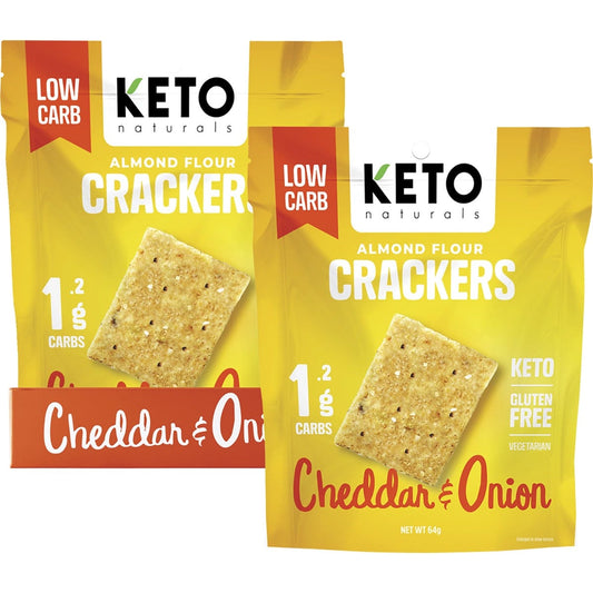 Keto Naturals- Almond Flour Crackers Cheddar & Onion-8x64g