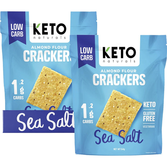 Keto Naturals- Almond Flour Crackers Sea Salt-8x64g