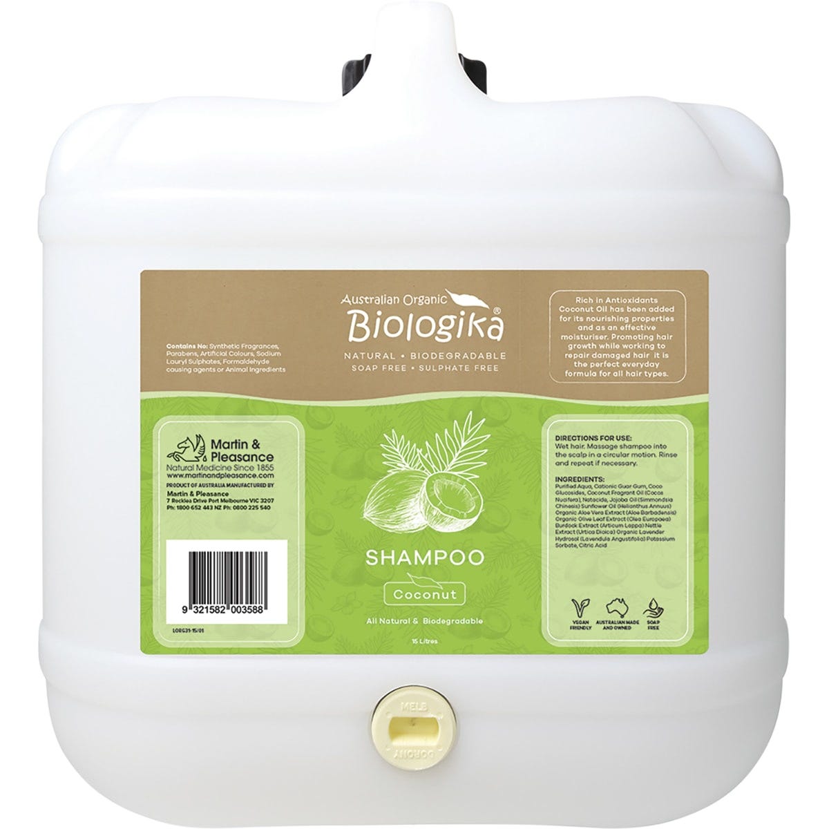 Biologika- Shampoo (Bulk) Everyday Coconut-15L
