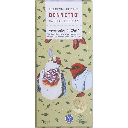 Bennetto- Organic Dark Chocolate Pistachios in Dark-14x100g