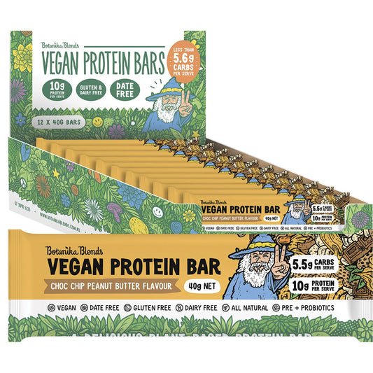 Botanika Blends- Vegan Protein Bars Choc Chip Peanut Butter-12x40g