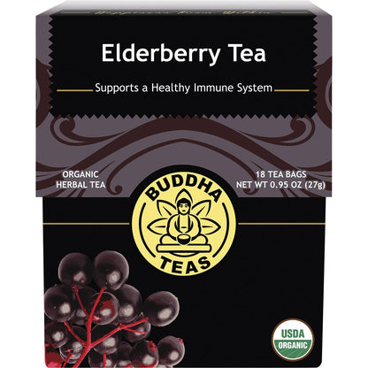 Buddha Teas- Organic Herbal Tea Bags Elderberry Tea-18pk