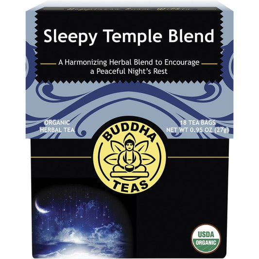 Buddha Teas- Organic Herbal Tea Bags Sleepy Temple Blend-18pk