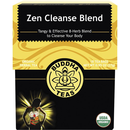 Buddha Teas- Organic Herbal Tea Bags Zen Cleanse Blend-18pk