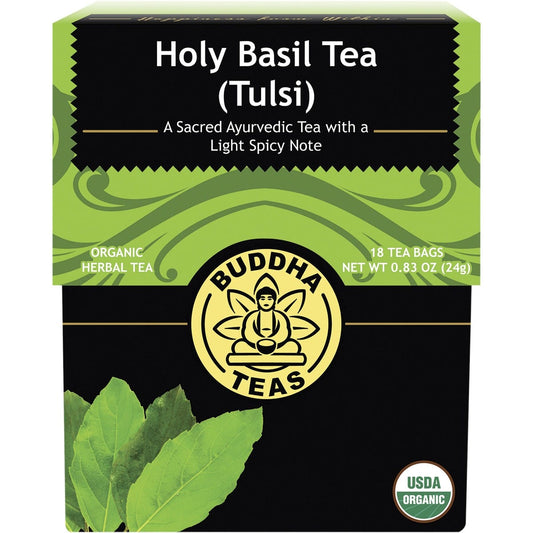 Buddha Teas- Organic Herbal Tea Bags Holy Basil Tea (Tulsi)-18pk
