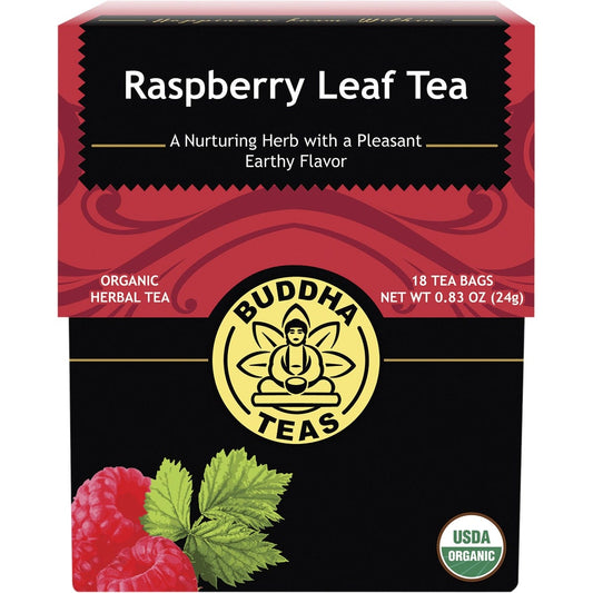 Buddha Teas- Organic Herbal Tea Bags Raspberry Leaf Tea-18pk
