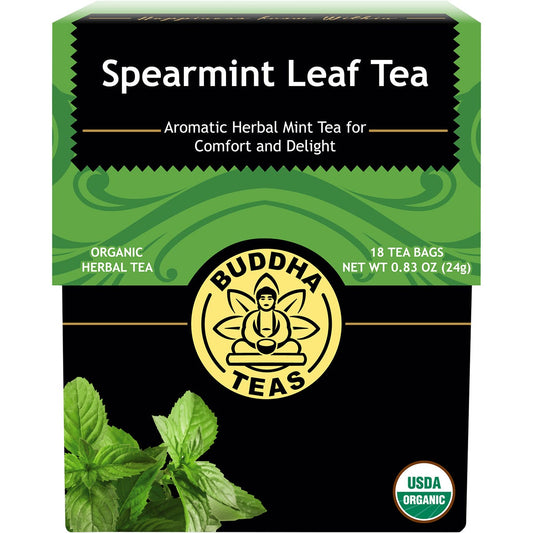 Buddha Teas- Organic Herbal Tea Bags Spearmint Leaf Tea-18pk