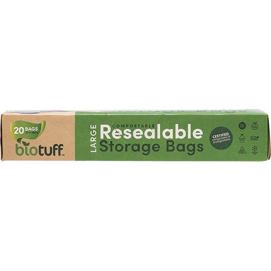 Biotuff- Resealable Large Storage Bags 27x30cm-20pk