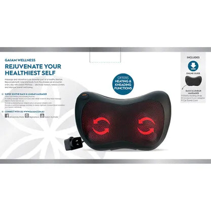 Gaiam- Back & Lumbar Massager with Standard & Car Power Adaptor