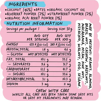 Blue Dinosaur- Berry & Coconut Bite-18x30g