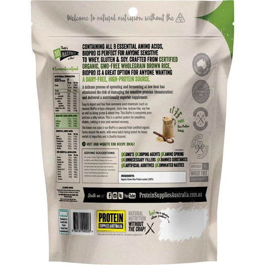 Protein Supplies Australia- BioPro Sprouted Brown Rice Pure-1kg