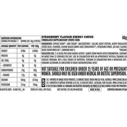 CLIF- Bloks Energy Chews Strawberry-18x60g