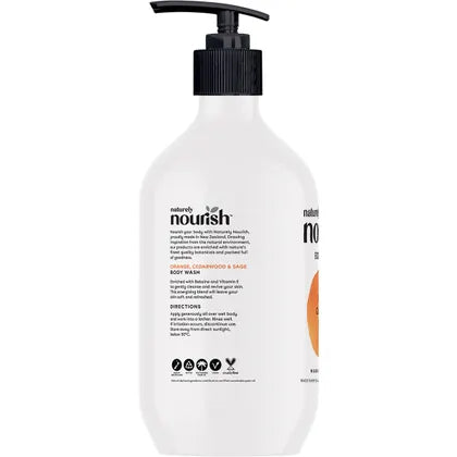 Naturely Nourish- Body Wash Orange, Cedarwood & Sage-1L