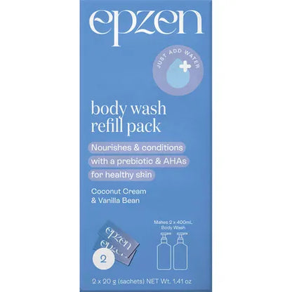 Epzen- Body Wash Refill Pack Coconut Cream & Vanilla Bean-2pk