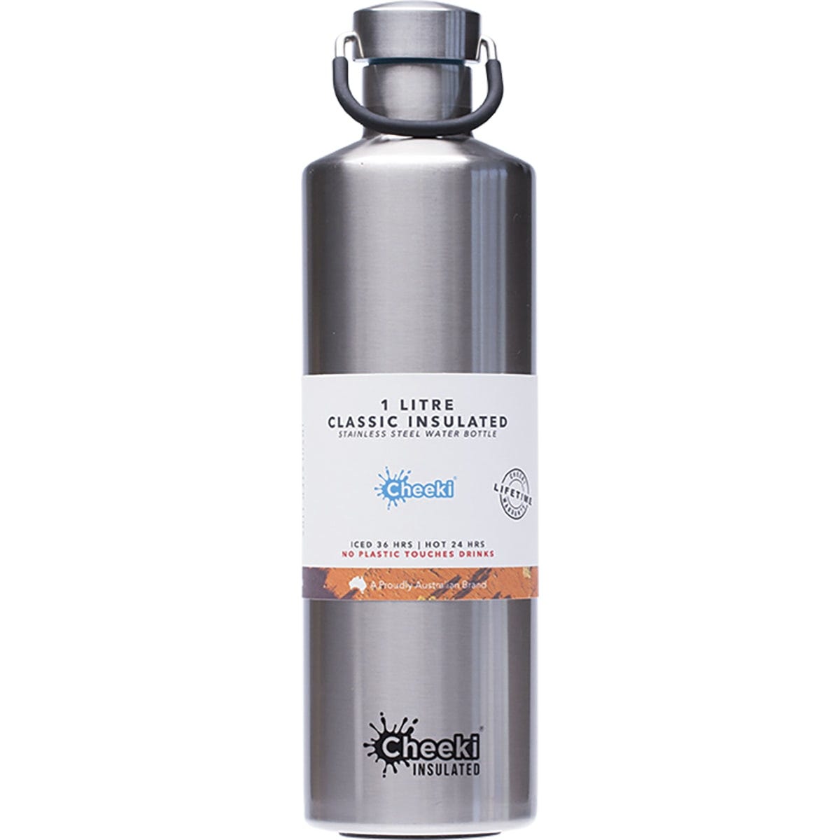 Cheeki- Stainless Steel Bottle Insulated Silver-1L