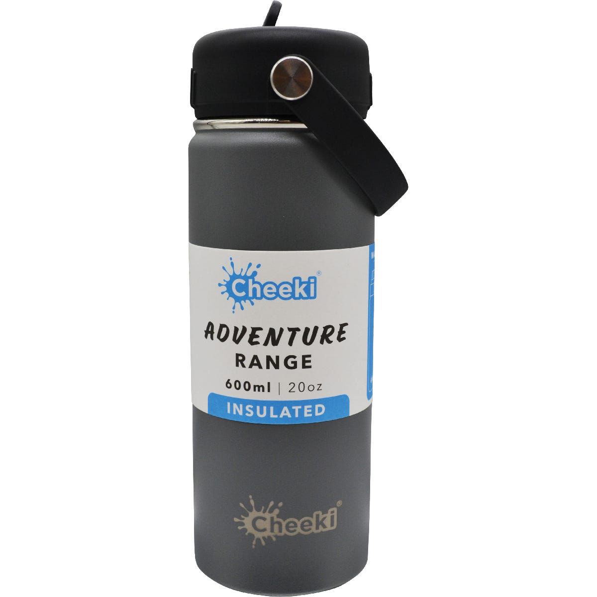 Cheeki- Stainless Steel Bottle Adventure Insulated Slate-600ml