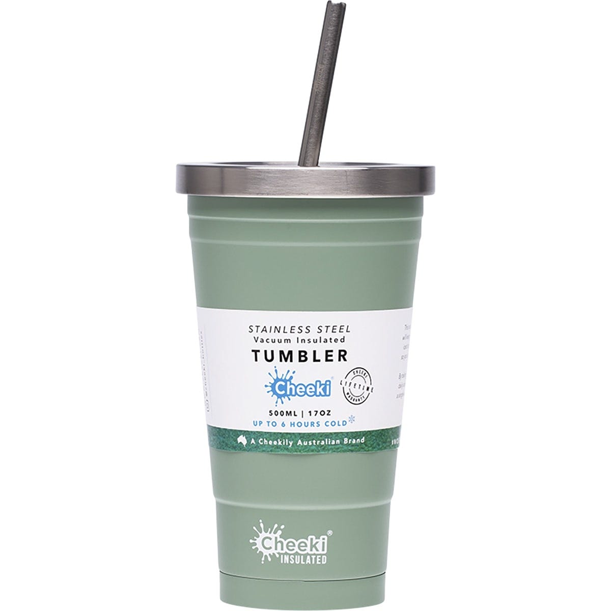 Cheeki- Insulated Tumbler Pistachio with S/Steel Straw-500ml
