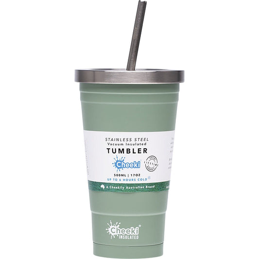 Cheeki- Insulated Tumbler Pistachio with S/Steel Straw-500ml